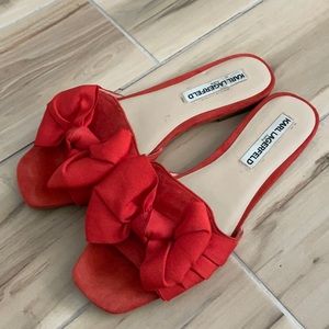 COPY - Karl Lagerfeld Bow Slides - Red